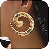 Silver Statement Earrings Chunky Silver Spiral Earrings Big Chunky Earring Trendy Gold Earring Fashion Jewelry for Women