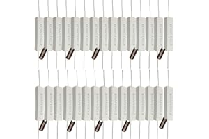 Cement Resistor,Ltvystore 30Packs 10W 10 Ohm 5% Wound Fixed Ceramic Cement Resistors Resistance 1.9" x 0.39" x 0.35"
