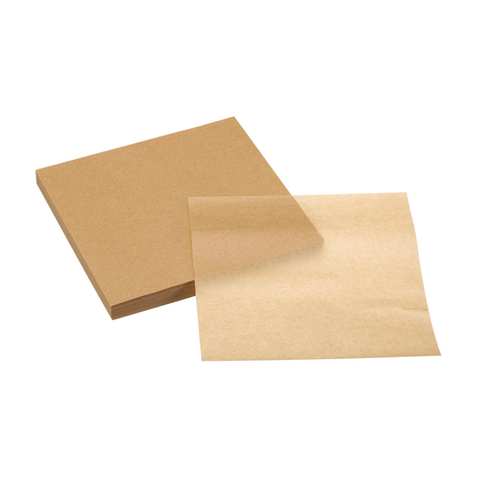 uxcell 200Pcs Air Fryer Parchment Paper, 5 Inch Square Air Fryer Liner, Non-Stick Steamer Liners for Oven, Microwave, Steaming Basket, Brown