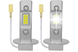 LUYE 2024 Upgraded H3 LED Fog Light Bulbs, 1:1 Mini Size Plug and Play, 6500K White 500% Brighter, H3ll LED Bulb Light for Fog Lamp, DRL (Pack of 2)