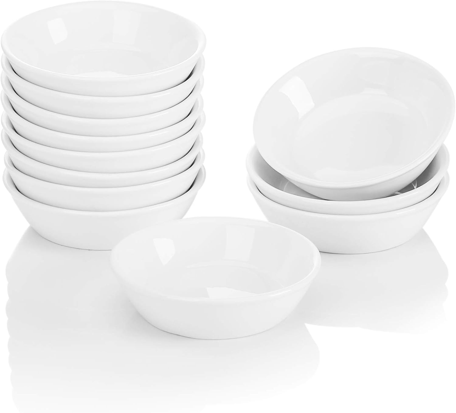MALACASA, Serie Ramekin.Dish, 12er Set 4"/10cm/120ml SUPER Mini Dessertschäle Snackschäle Porzellan Dessert Snack Schälchen