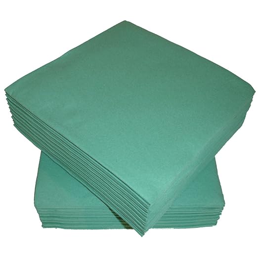 50 Linen Feel Luxury Green Paper Napkins Amazon.co.uk Kitchen & Home