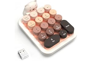 AJAZZ AF18 Wireless Numeric Keypad, 2.4G USB Wireless Connection, Ergonomic 18-Key Compact Silicone Bear Design, Gradient Key