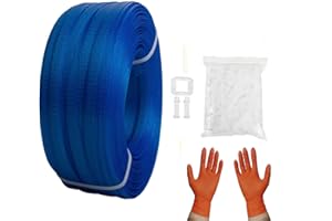 PALMAROSA Manual Banding Strapping Kit, Box Packing Strapping Tool, 330 Ft Lenght Poly Strapping Belt and 100 Strapping Buckles Clips, for Packing and Shipping