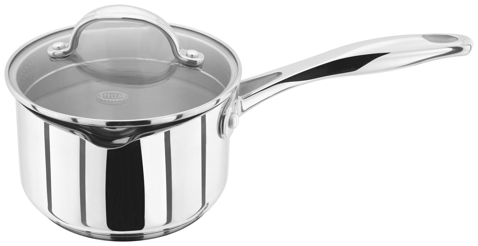 Stellar 7000 Draining Lid Stainless Steel Saucepan (14cm)