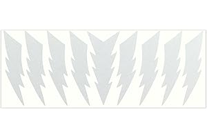 LiteMark 4 Inch Lightning Bolt Reflective Hard Hat Stickers | Sport Helmet Bike Laptop | Pack of 9