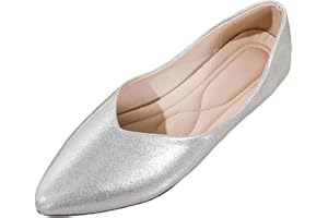Plus Size Flats for Women Pointed Toe Casual Shallow Slip On Flat Shoes Elegant Comfortable Memory Foam Work Flats