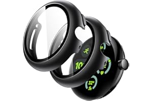 JETech Case with Screen Protector for Google Pixel Watch 3/2/1 41mm, Built-in 9H Tempered Glass Film Hard PC Bumper Full Cove