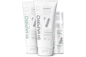 SHAPIRO MD HAIR GROWTH EXPERTS Shapiro MD Natural Hair Kit for Thicker, Fuller, Healthier Looking Hair - Including Shampoo, Conditioner, and Leave-In Daily Foam (1 Month Supply)