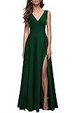 MUSHARE Women's V Neck Sleeveless Split Formal