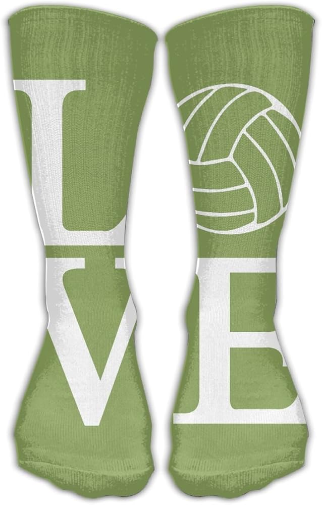 TOJP I Love Volleyball Unisex Crew Socks Short Sports