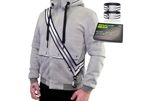 FREEMOVE Reflective SASH with 2 Bands - or - Reflective Runners Waist Belt with 4 Arm Bands > Easy to Put On/Off Reflective Gear for Guaranteed Visibility & Safety for Dog Walking, Running, Cycling