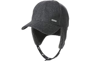 TOP-EX Oversized XL/XXL Unisex Wool Blend Winter Trapper Hat Baseball Cap Fleece Earflaps Fleece Lined