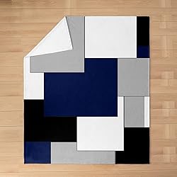 Feelyou Kids Navy Blue Geometric Plush Blanket