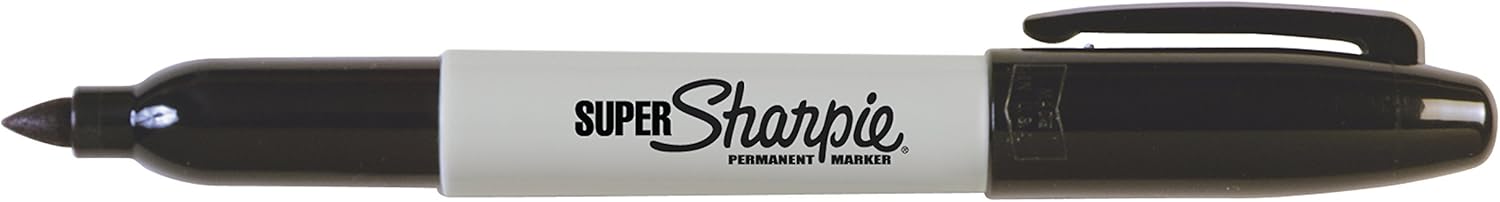 Sharpie Super Permanent Markers, Fine Point, Black, 12 Count : Office Products