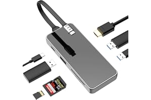 NIAO-CHAO USB C Hub, 4K@60Hz HDMI USB C Docking Station, 7 in 1 USB Hub with 3 USB-A 5Gbps, PD 100W, TF/SD Card Reader, USB C Adapter Compatible for iPhone 15/Mac/Dell/Acer/HP/ASUS/Steam Deck/Rog Ally