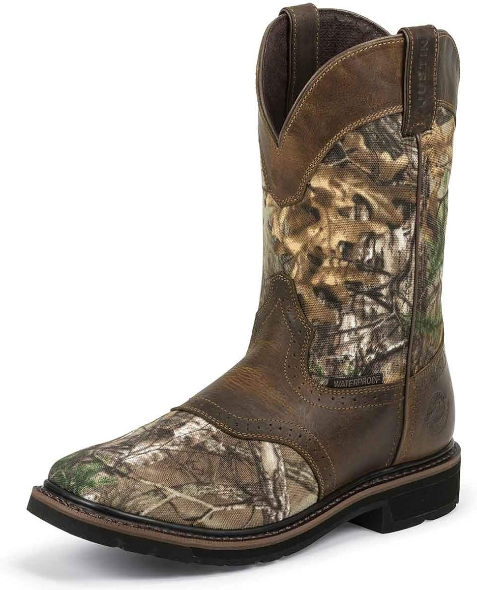 justin men's original workboots stampede snake boots