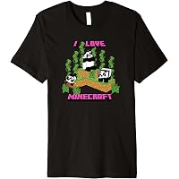 T-Shirt Minecraft Fille - Design Panda Et Biome Jungle | 100% Coton Manches Courtes