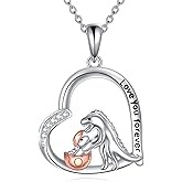 AXOMY Sterling Silver Dinosaur Heart Pendant Necklace - Dinosaur Jewelry for Women Lovers