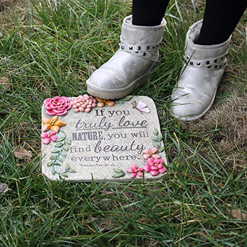 Garden Memorial Stepping Stones by CEDAR HOME If You Truly Love Nature Your will Find Beauty Everywhere, Square