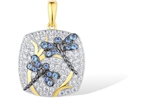 Santuzza 14K Gold Plated Sterling Silver Dragonfly Butterfly Pendant for Women