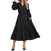 JnsGlsMattnt Long Sleeve Button Front Maxi Dress with Pockets