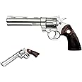 Colt Python Foam Replica Revolver – 11.5” PU Foam Cosplay Prop – Iconic Snake Gun from Movies, Games & Anime Halloween Collections (Silver)