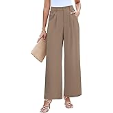 LookbookStore Wide Leg Dress Pants Woman High Waisted Business Casual Pleated Trousers Pants Loose Fit Elastic Waist