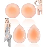 Geyynow 4PCS Silicone Butt Pads, Adhesive Reusable Hip Dip Enhancer Buttocks Lifter for Women