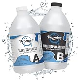 Promise Epoxy Table Top Epoxy Resin Kit 1 Gallon for Bar Top &amp; Coatings | Crystal Clear, Self Leveling, Food Safe for Wood Casting, Coatings, Jewelry Making, Use with Mica Powder, Alcohol Ink