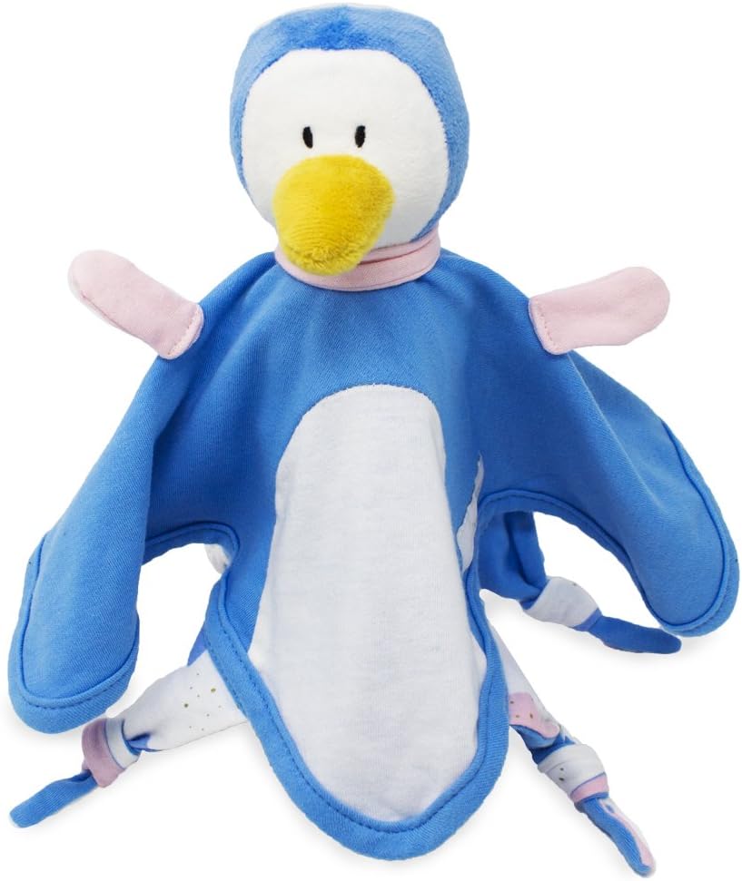 emma & noah Cuddle Baby Security Blanket, Super Soft Cotton Jersey, Stuffed Animal Toy (Penguin)