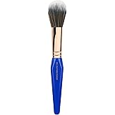 Bdellium Tools Professional Makeup Brush - Golden Triangle 985 Duo Fibre Powder - With All Vegan and Soft Synthetic Fibers, For Lightweight Powder Application (Blue, 1pc)