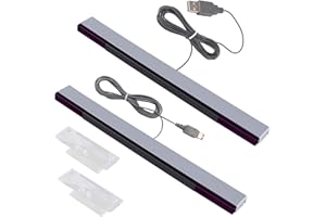 SIPYTOPF 2Pack Sensor Bar for Wii, Replacement USB Wired Infrared Ray Sensor Bar for Nintendo Wii and Wii U Console with Clea