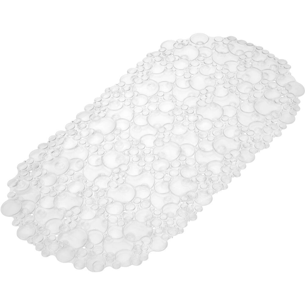 Croydex Bubbles Non-Phthalate Slip-Resistant PVC Suction Bath Mat, Clear, 70 x 35cm