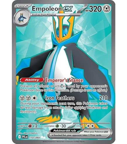 Amazon.com: Empoleon V Card Lot - Battle Styles 040/163 & SWSH108 Black  Star Promo