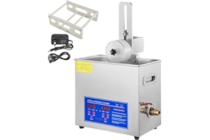 Uargd Ultrasonic Vinyl Record Cleaning Machine 6L 40kHz, Stainless Steel Cleaner for 6 Records with Drying Rack, Adjustable H