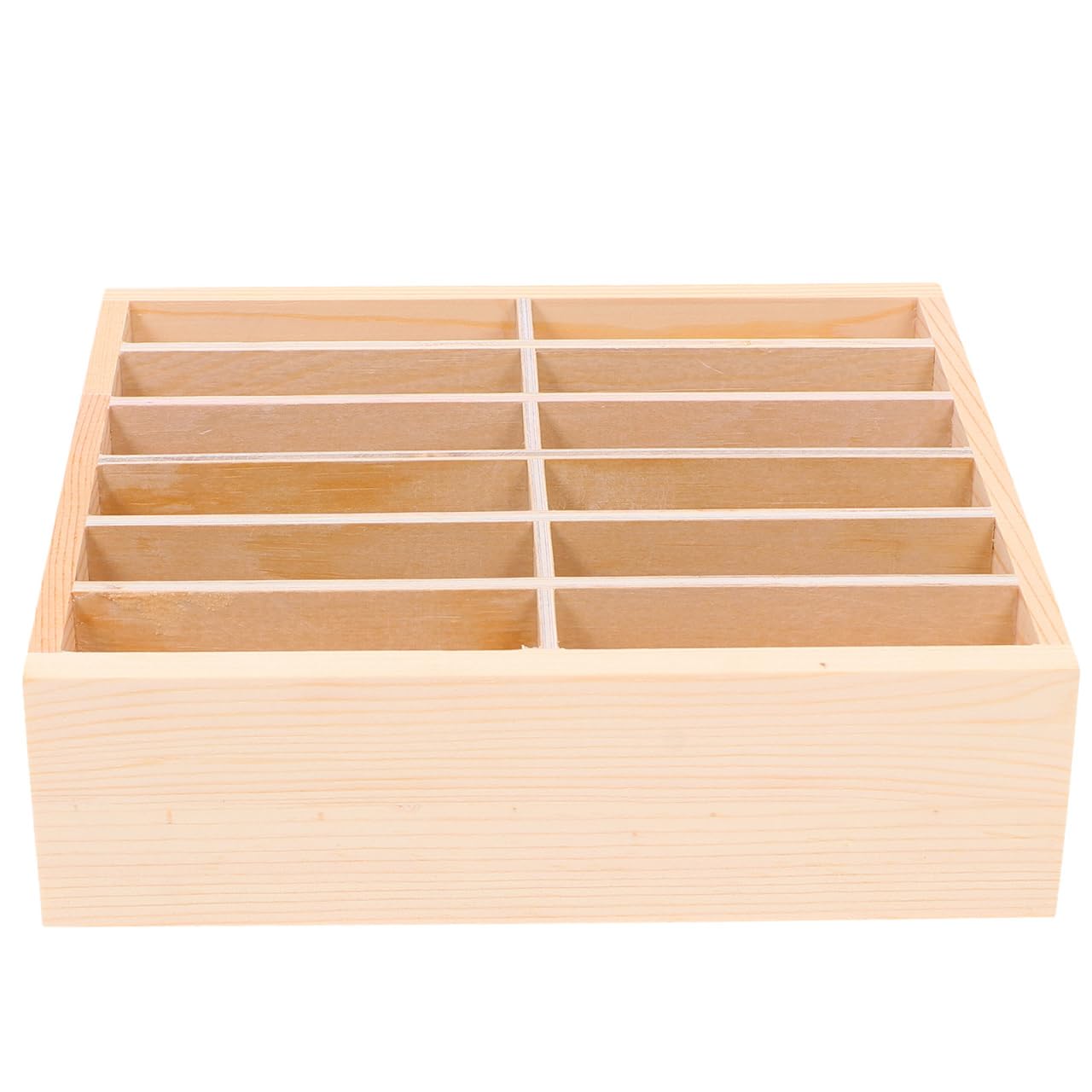 HONMEET Wooden Mobile Phone Storage Box 8-Grid Desktop Phone Organizer for Office Classroom Meeting Room Multi-Compartment Temporary Display Rack