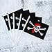 Nainiuao Elcoho 50 Pack Pirate Stick Flag Jolly Roger Stick Flag for Pirate Day or Halloween Decoration, 8.2 x 5.5 Inch