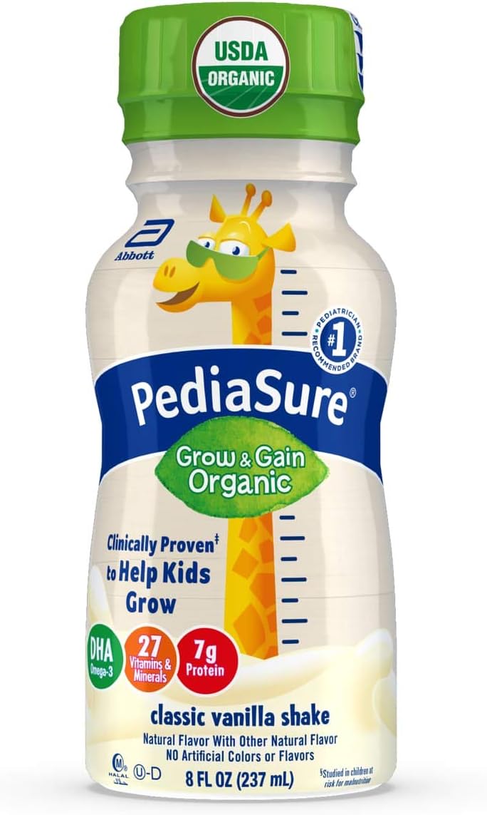 PediaSure Organic Kid's Nutrition Shake, NonGMO, Vanilla, 8 fl oz, 24