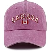 Tynqwegui Canada Hats for Men Women, Adjustable Embroidered Cotton Canadian Baseball Cap