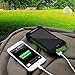 YOUNGFLY Dual 20000mAh Solar Charger Sunpower Panel Power Bank Waterproof, Dust-Proof and Shock-Resistant Led Light, With Compass + USB Cable + Hook (Green)