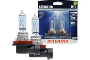 SYLVANIA - H11 SilverStar - High Performance Halogen Headlight Bulb, High Beam, Low Beam and Fog Replacement Bulb, Brighter Downroad with Whiter Light (Contains 2 Bulbs)