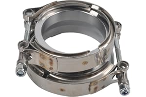 FGJQEFG T304 Stainless Steel 2.5" ID to 3" ID Exhaust V-Band w/Clamps 3.0 Adapter Flange Reducer