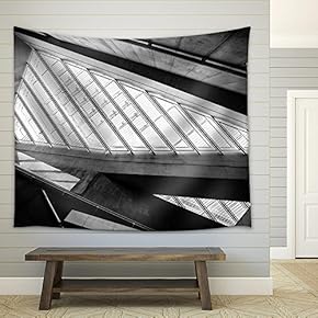 Modern Conceptual High Tech Building - Fabric Wall Tapestry Home Decor - 51x60 inches
