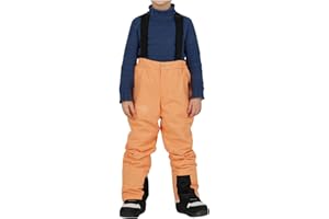 Boys Girls Snowboard Ski Pants with Detachable Suspenders Insulated Ski Pants Overalls Waterproof Snow Pants for Kids, 01-ora