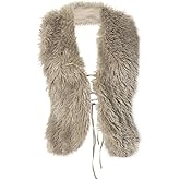 Women's Faux Fur Collar Vest Tie Backless Halter Sleeveless Fuzzy Sexy Crop Tank Top Back Lace Up Y2K Shaggy Waistcoat Party