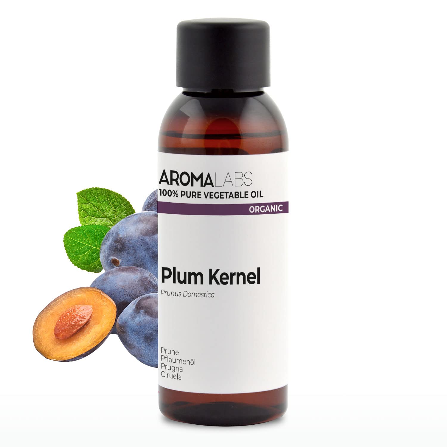 ORGANIC - PLUM KERNEL Oil - 50mL - 100% Pure, Natural, Cold Pressed and AB Certified - AROMA LABS (French Brand)