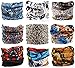 KINGREE 9PCS Outdoor Headscarves, Womens and Mens Headband Headwear (Animal Print)