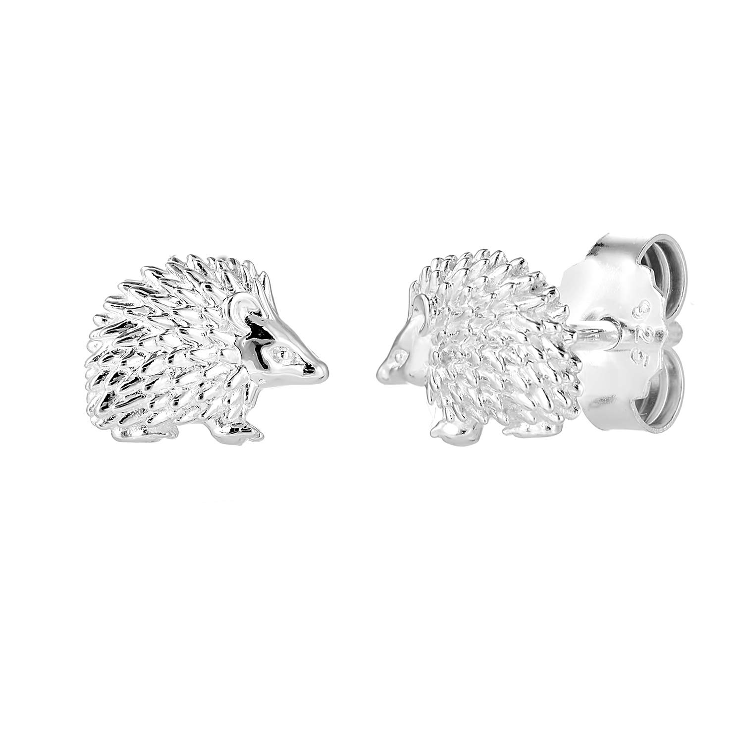 GEMMA J SILVER HEDGEHOG STUD EARRINGS