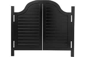 EAPMIC Saloon Doors Swinging Half Waist Door,Wood Cafe Saloon Door Half Door with Hinges, Auto Close Partition Door for Kitchen Bar Shop Entrance, Western Style Interior Barn Door (Black, 39.37 * 31.49in)